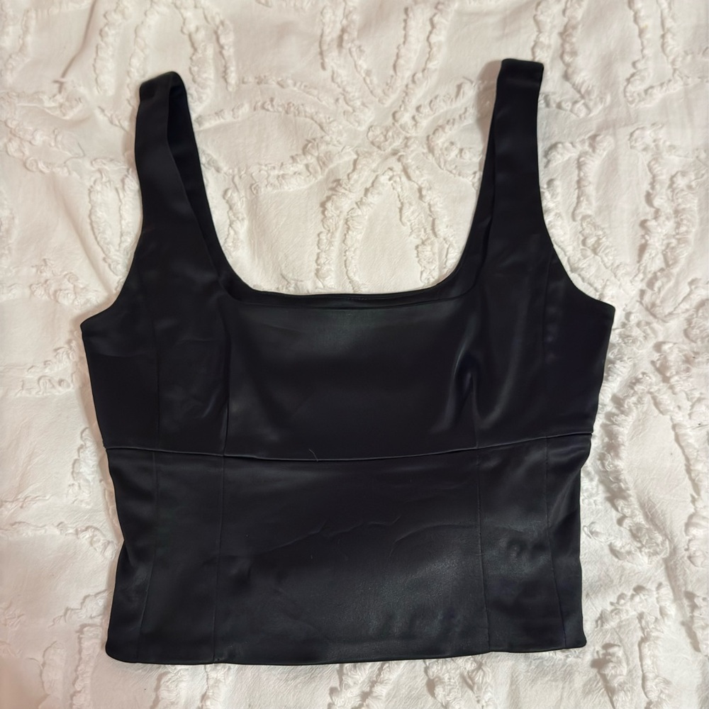 Aritzia black silk corset top